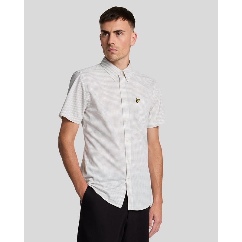 Short Sleeve Slim Fit Gingham Shirt