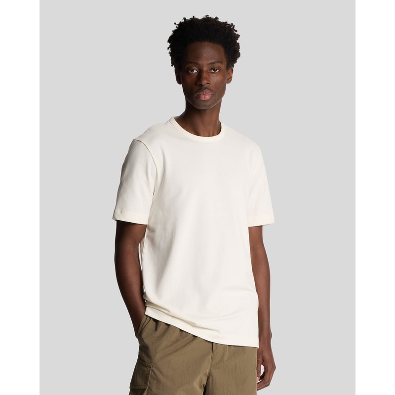 Suede Trimmed Pique T-Shirt