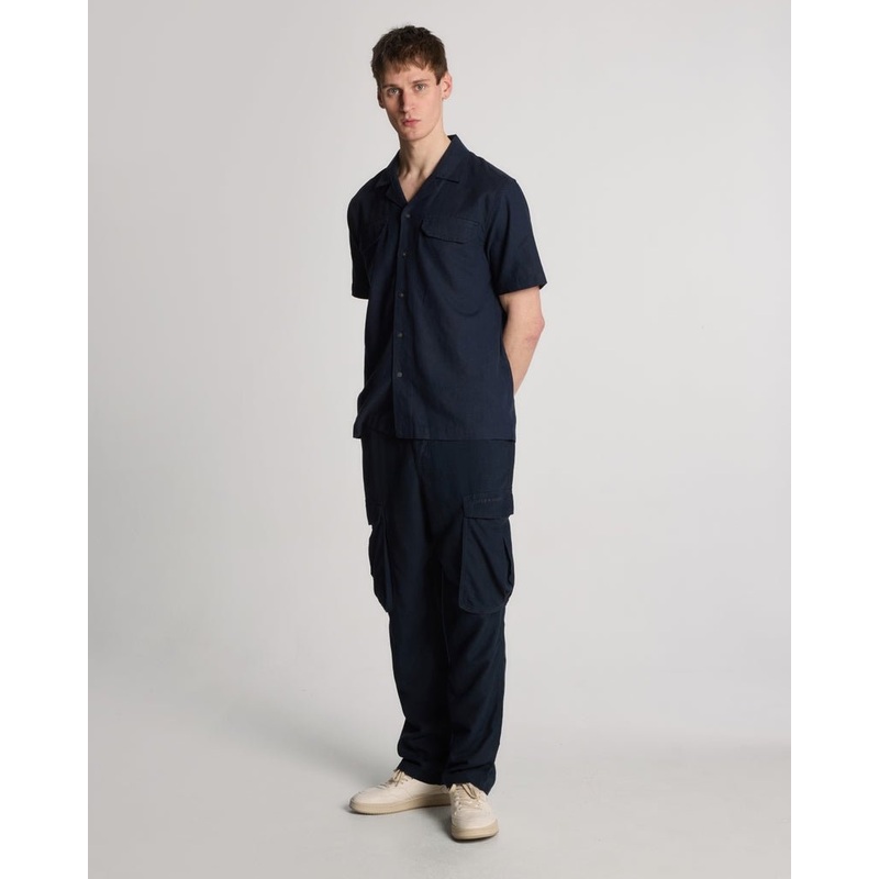 Cotton Linen Cargo Trousers