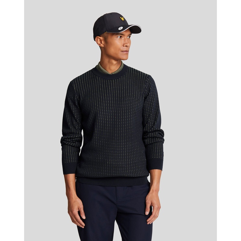 Golf Grid Crew Neck Jumper